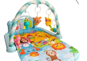 Entretenedor Gimnasio Para Bebes 3 En 1 + Tablero Con Sonido CELESTE